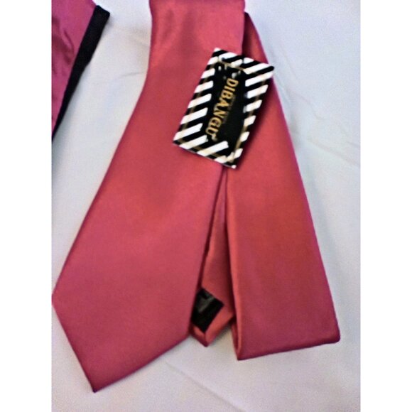 DiBanGu Vest Tie Pocket Square Set Mens XXXL Pink Satin Formal - Picture 5 of 13